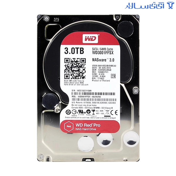 هارد اینترنال وسترن دیجیتال قرمز پرو 3 ترابایت مدل WD3001FFSX